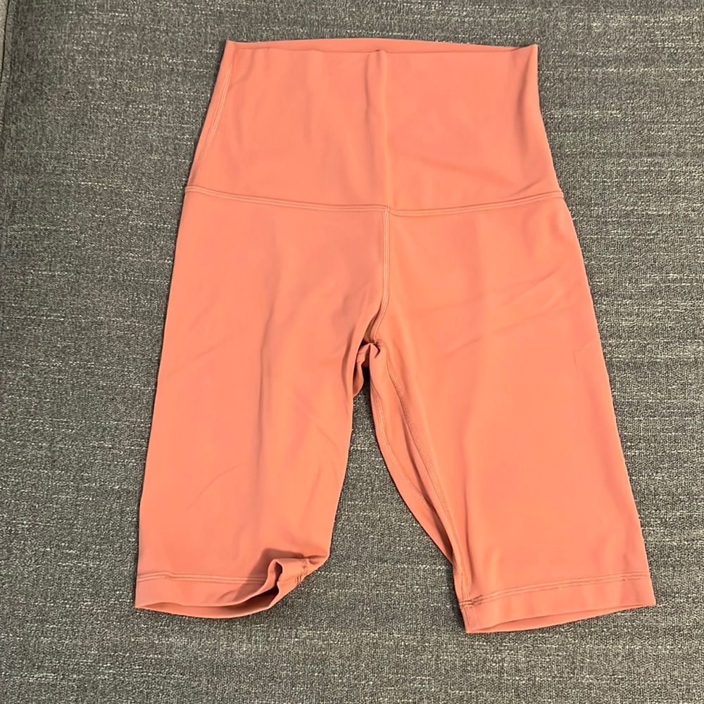 Orange Align 10” HR lululemon biker shorts size 6.